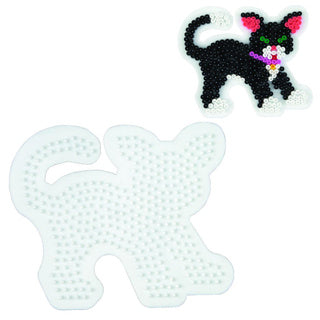 Hama strijkkralen grondplaat kat wit | 5 stuks