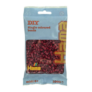 Hama strijkkralen 1000 stuks maroon rood | 5 stuks