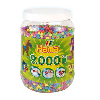 Hama strijkkralen ton met 9000 stuks pastel | 2 stuks