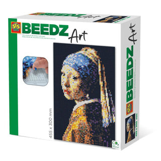 Ses creative - beedz art - meisje met de parel van vermeer - 7000 strijkkralen met grondplaten en strijkvellen - vanaf 12 jaar