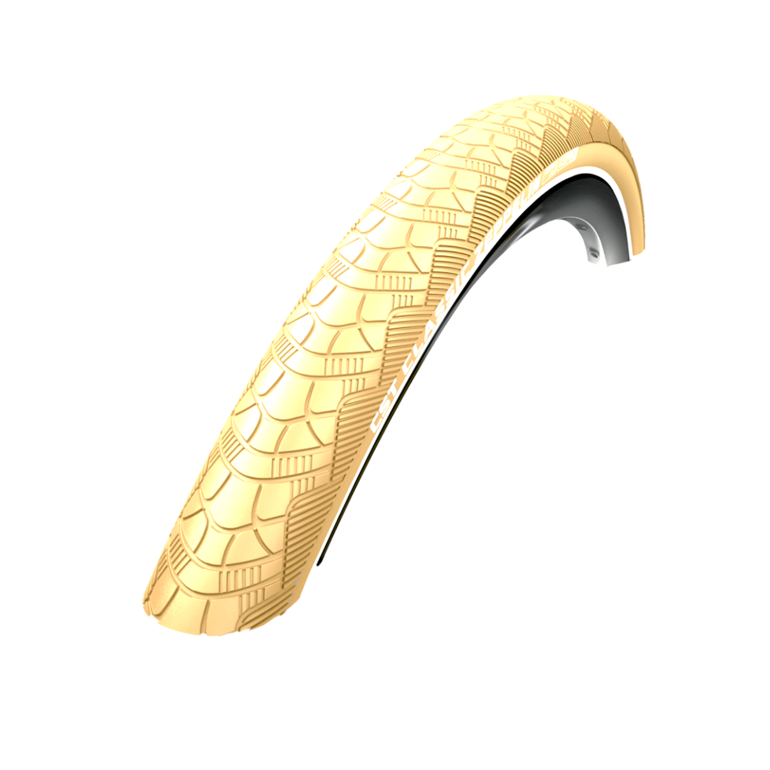 Cst buitenband zeppelin kleur: creme met reflectie maat: 28x1.60, etrto 42-622