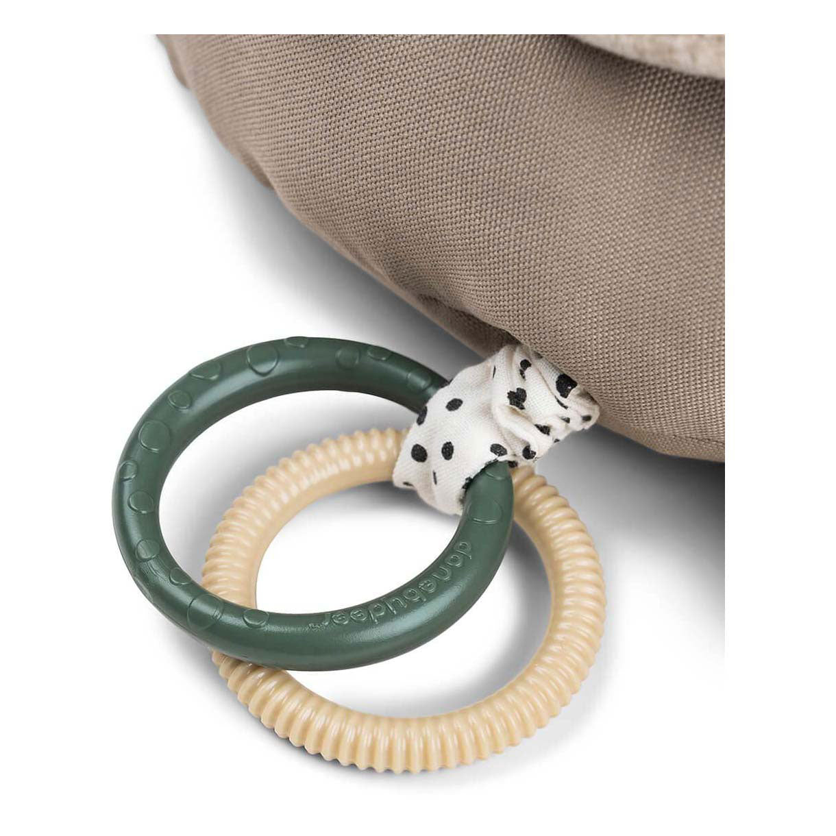 Gedaan door herten buiktijd speeltje croco beige