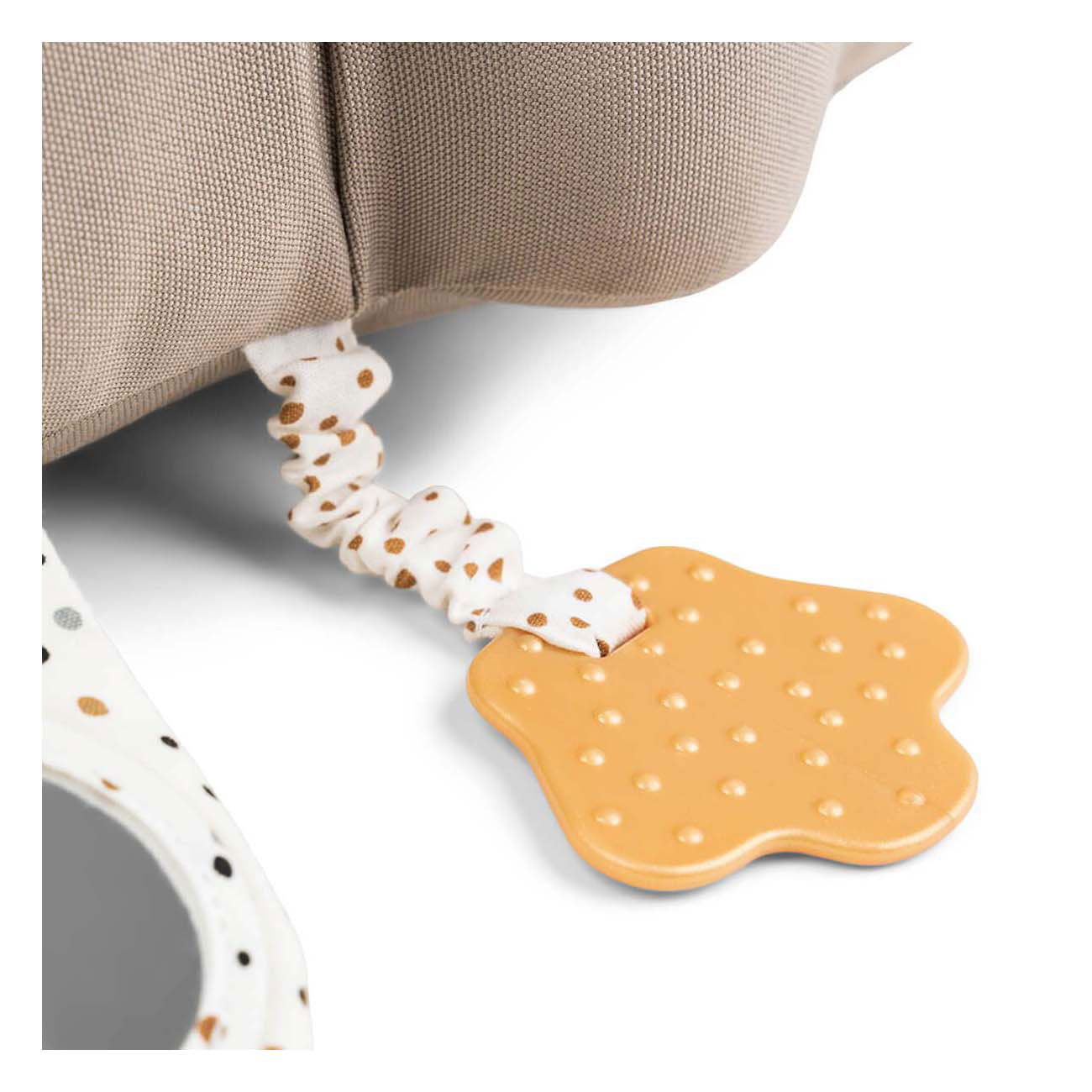 Gedaan door herten buiktijd speeltje croco beige