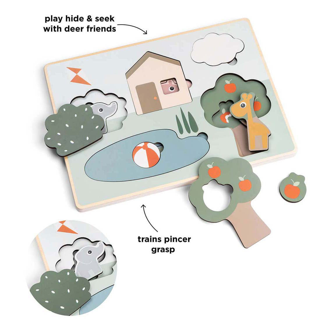 Gedaan door herten houten bovenpuzzel, 10st.