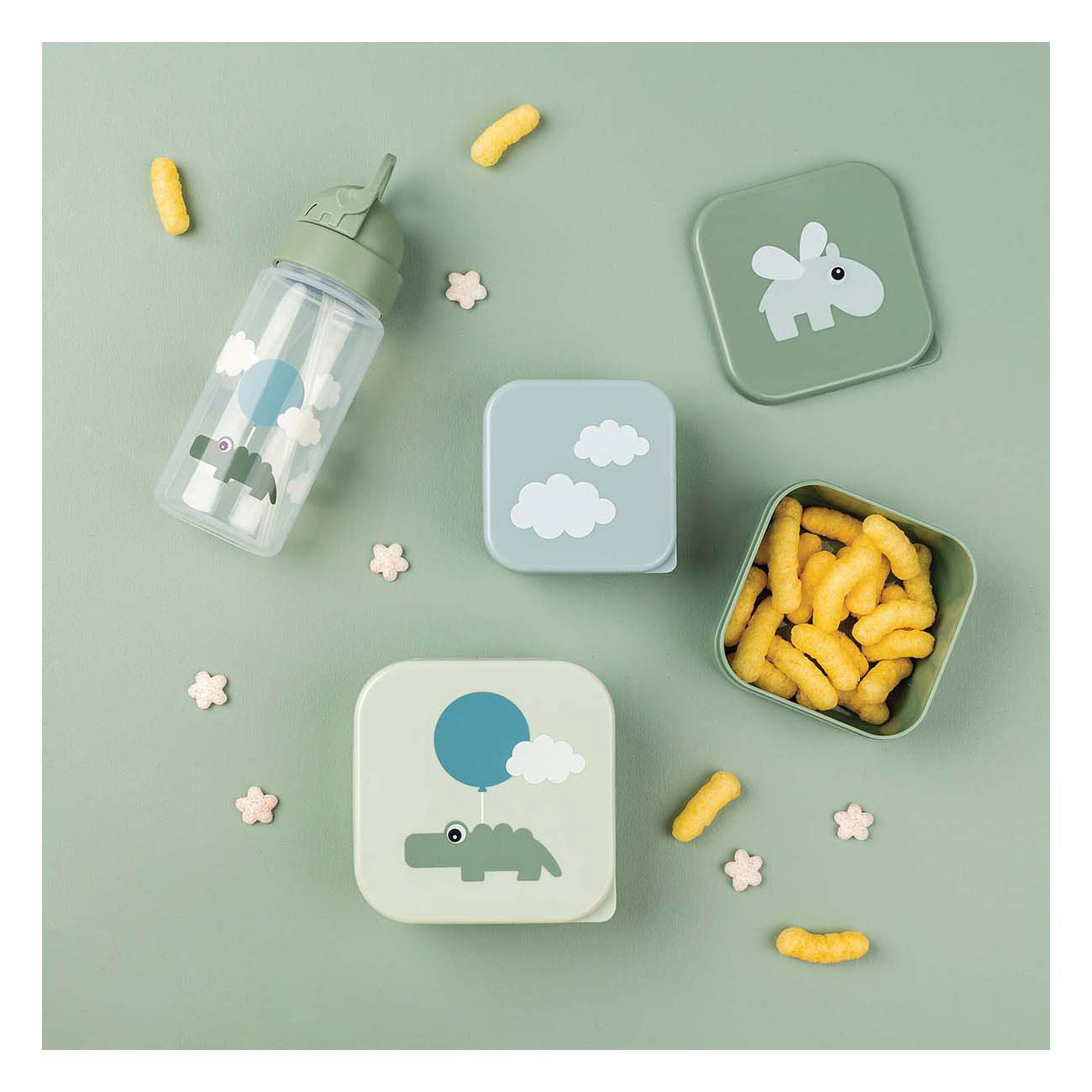 Done by hert snackbox blije wolken groen, 3st.