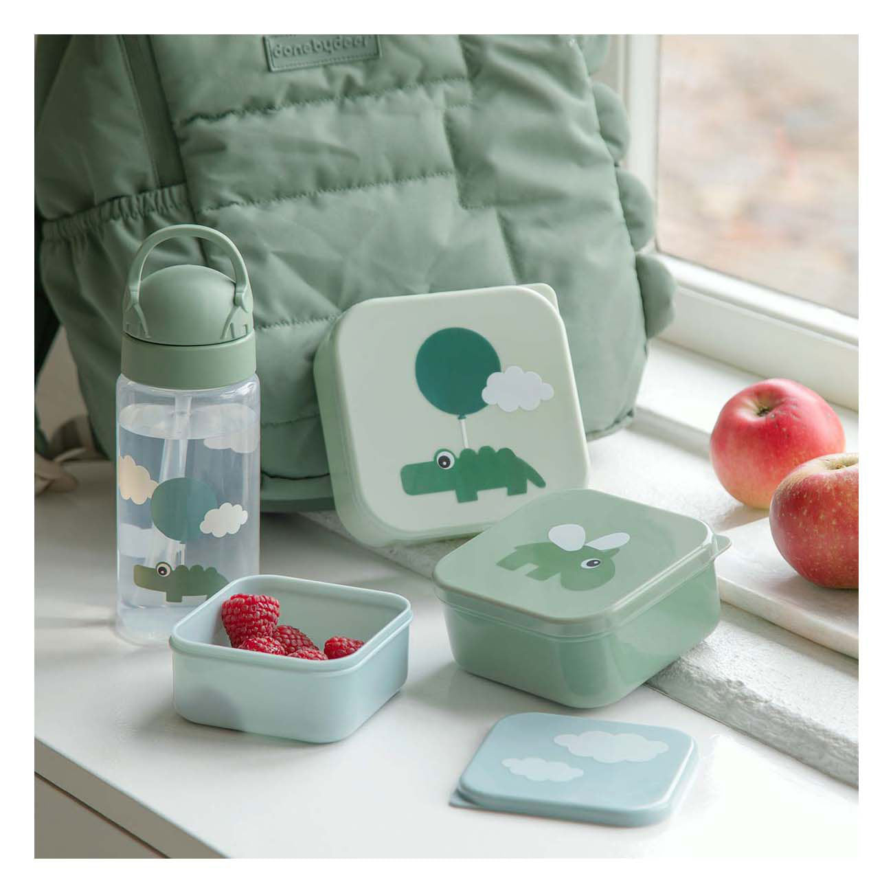 Done by hert snackbox blije wolken groen, 3st.