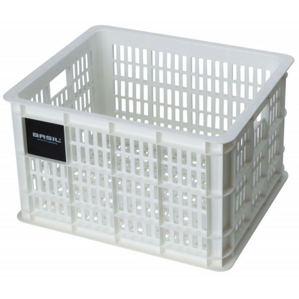 Caisse de vélo recyclée Basil Crate M 29,5 litres 35 x 45 x 25 cm - blanc brillant