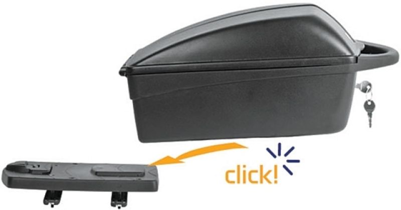 Top case Polisport Luxe avec fixation porte-bagages à dégagement rapide - noir