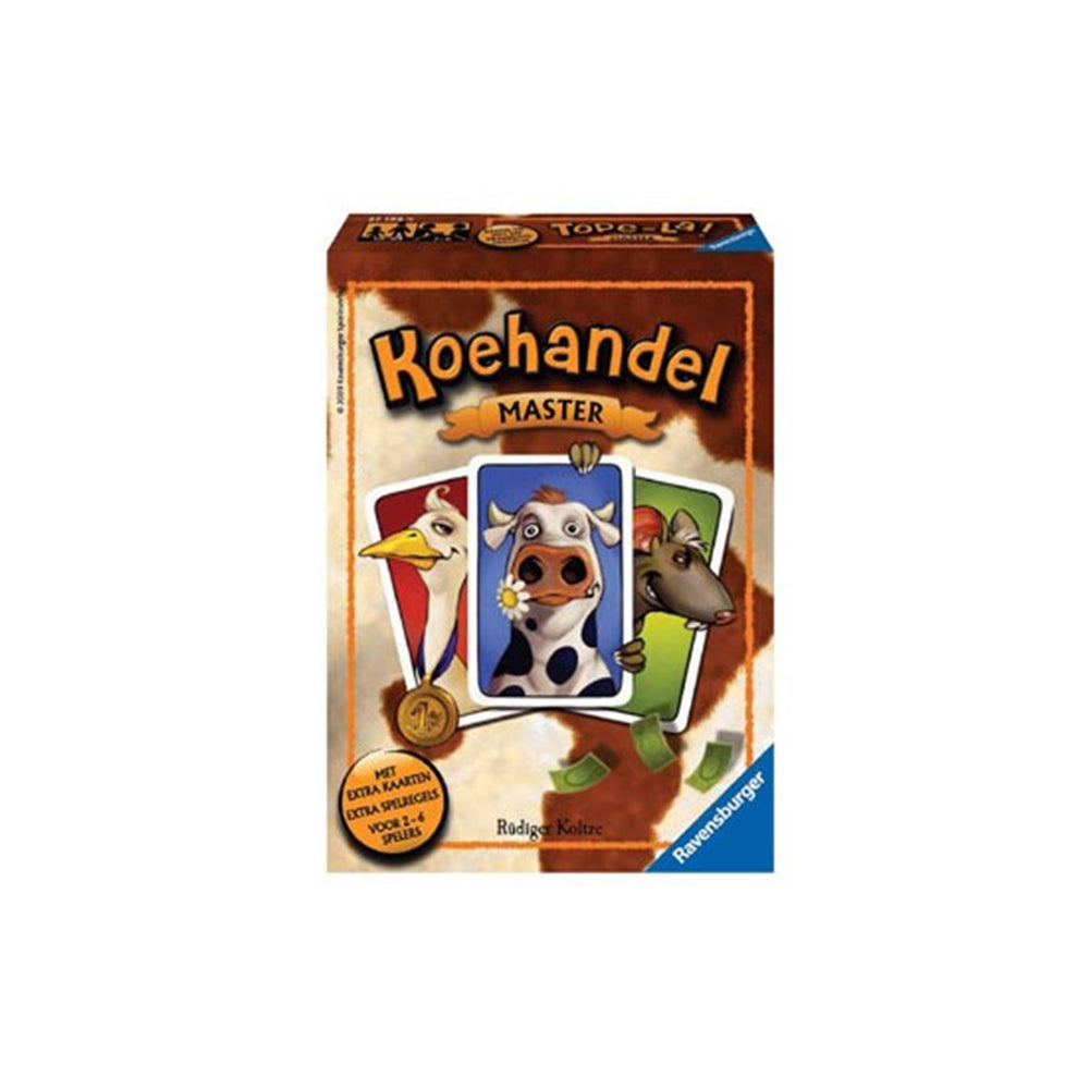 Ravensburger master stockmarket, the card game for 2 to 6 scrupulous cattle dealers aged 10 and up.