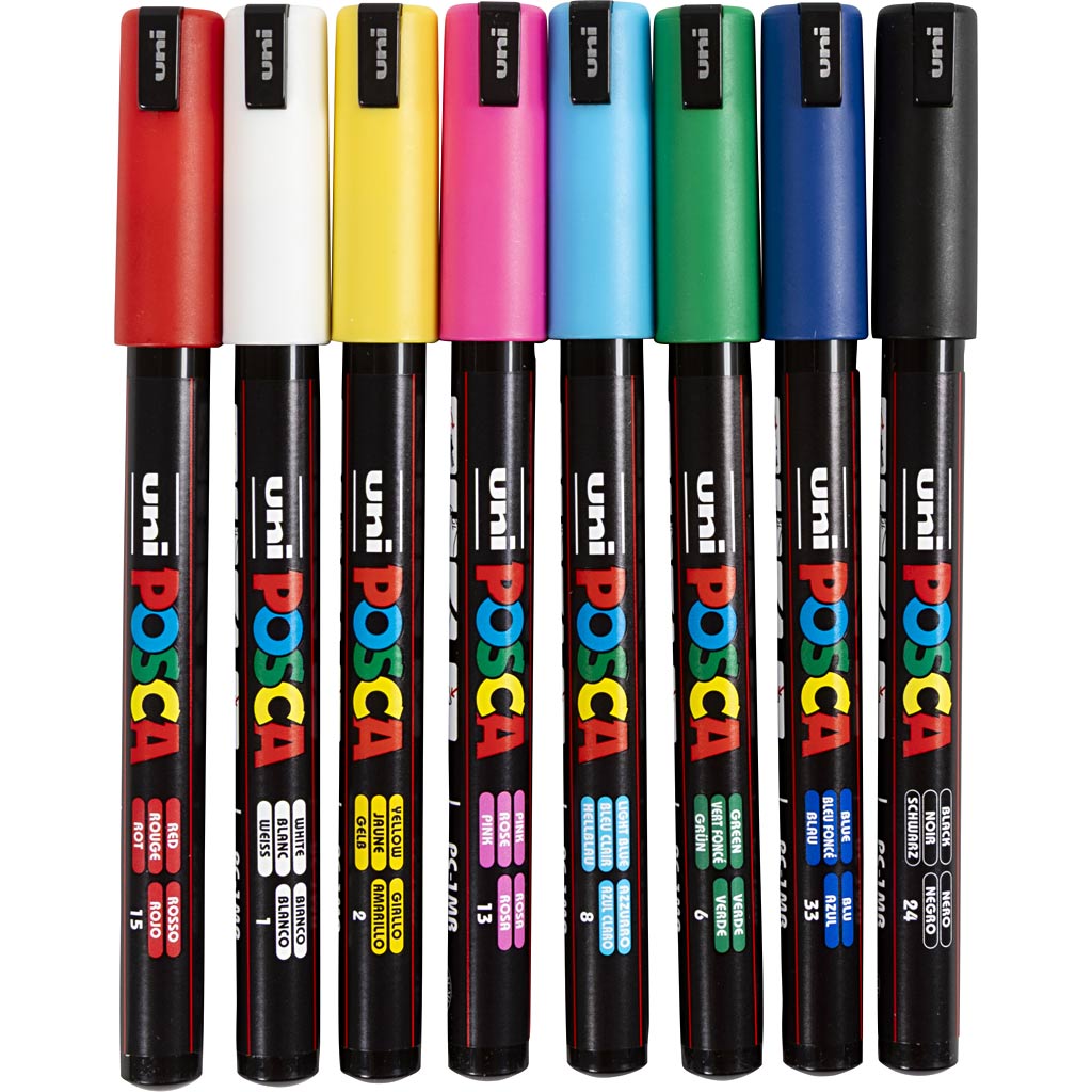 Posca https: www.cchobby.nl -marker-afm-pc-1mr-lijndikte-0-7-mm-extra-fijn-8-stuk-1-stuk