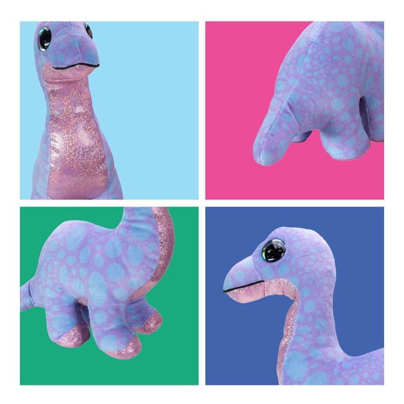 Lumo sterren knuffel - dino brontosaurus, 15cm