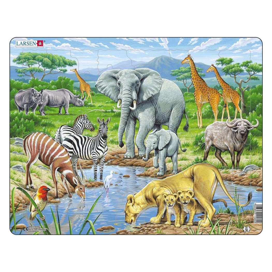 Selecta larsen legpuzzel dieren - afrikaanse savanne, 65st.