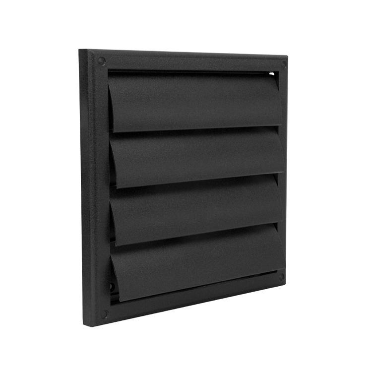 Renson 1069266 - opbouw dampkaprooster pvc 733 (187x187) str 9005 (zwart) | 2 stuks