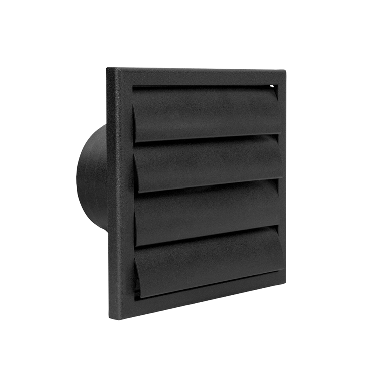 Renson 1069268 - dampkaprooster 4 klep pvc 742 (100-130) str 9005 (zwart) | 2 stuks