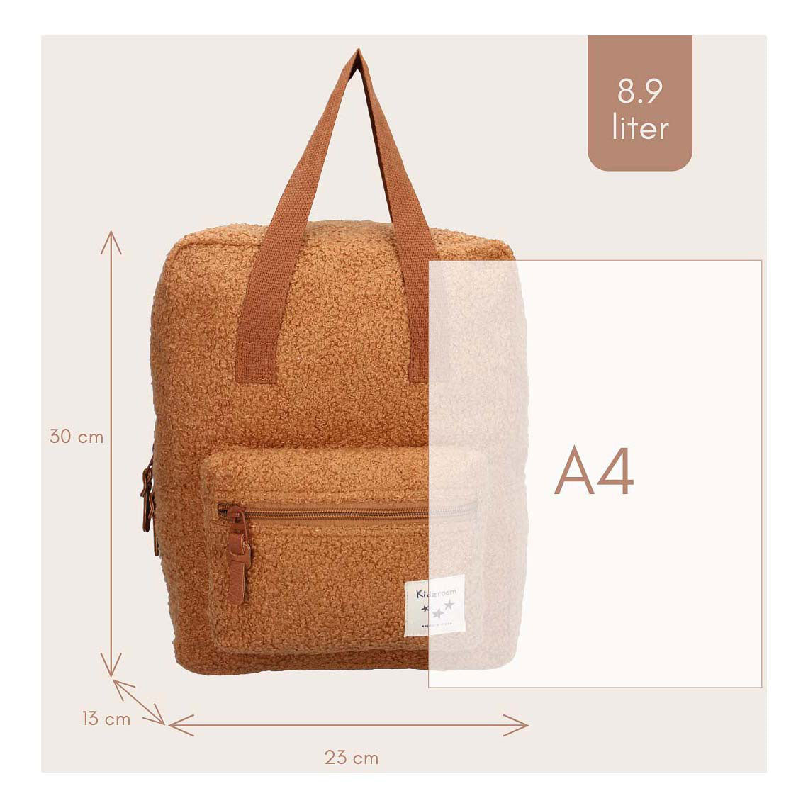 Kidzroom rugzak berlin soft whispers bruin