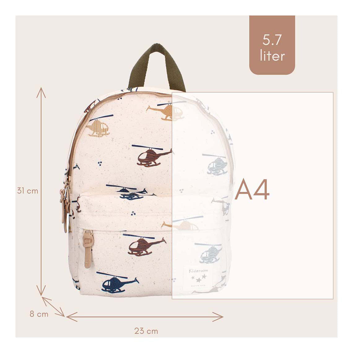 Kidzroom rugzak paris sweet cuddles vliegtuigen