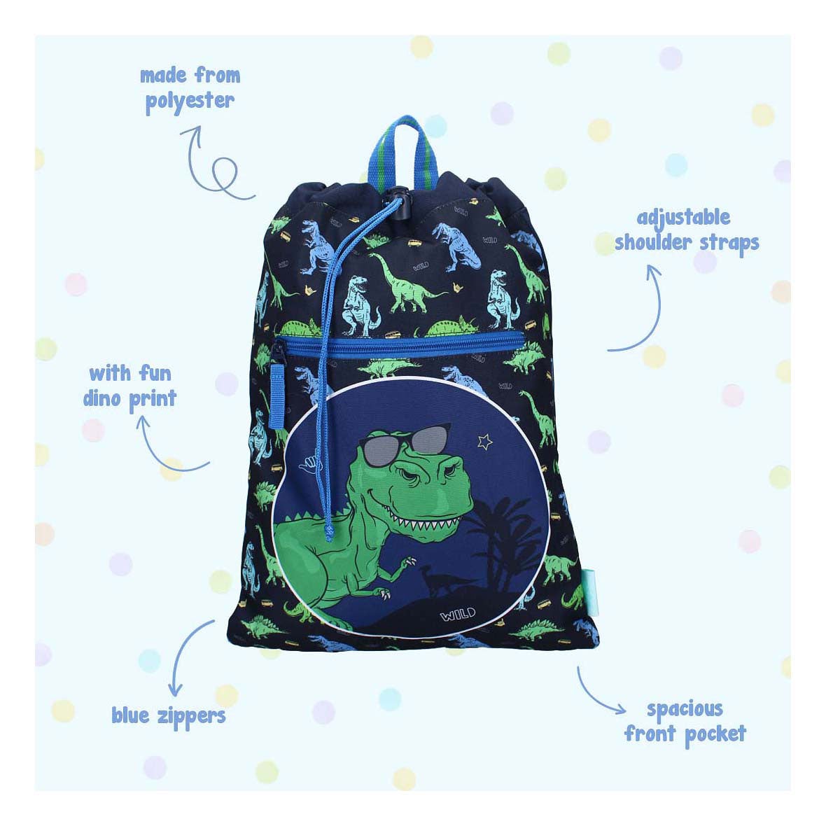 Vadobag pret gymtas happy go lucky dino