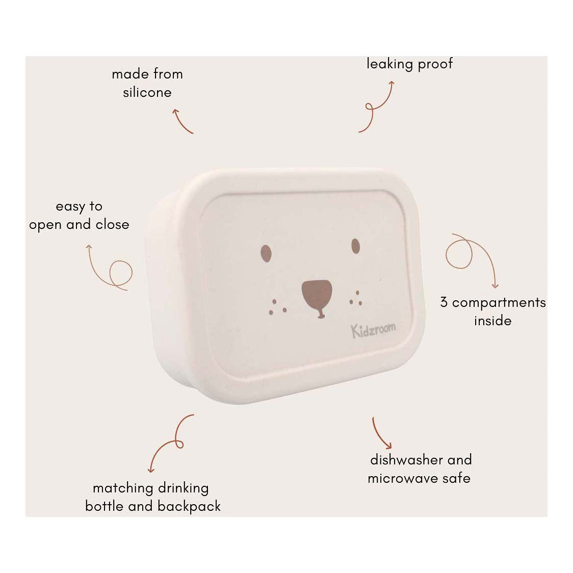 Kidzroom broodtrommel lovely lunch teddybeer