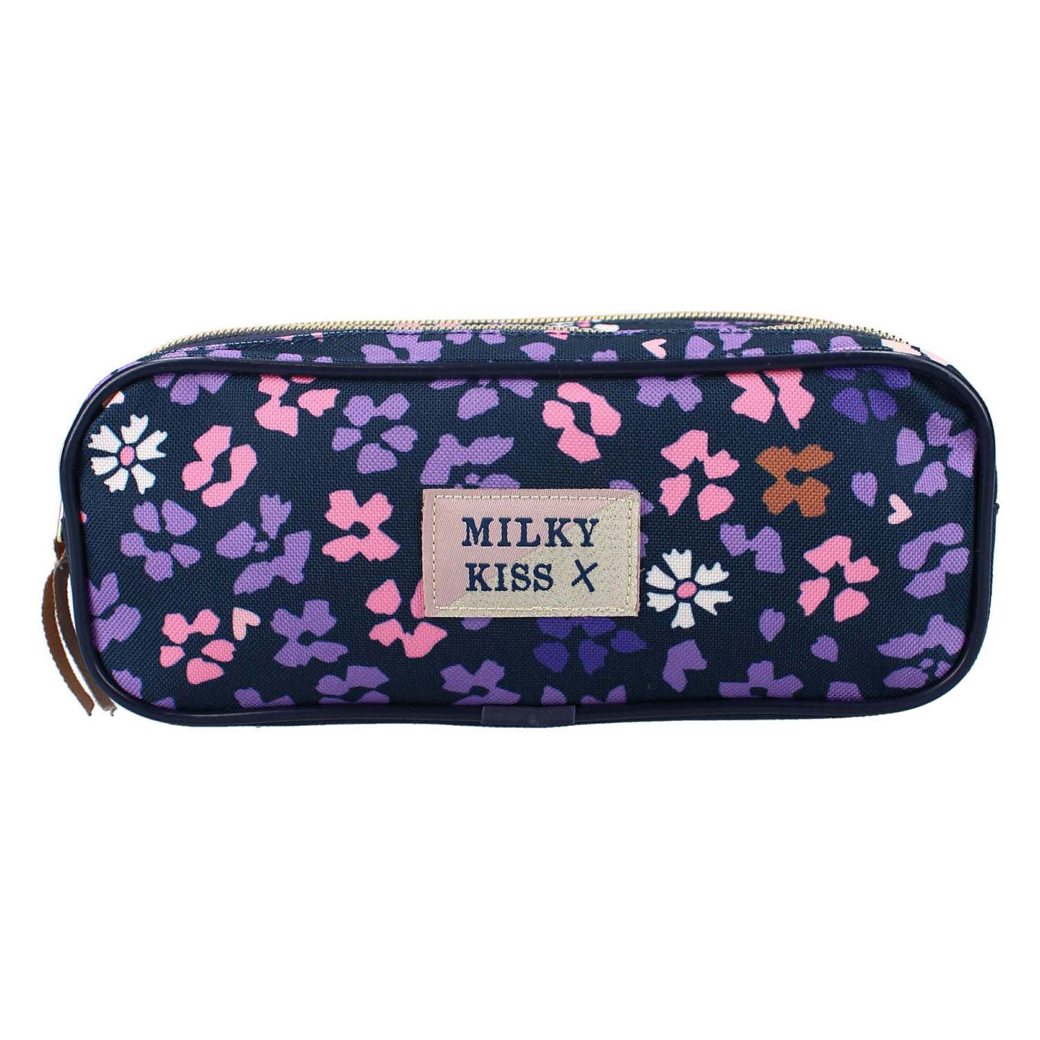Milky kiss wildflower etui - 9 x 22 x 8 cm - paars - bloemen