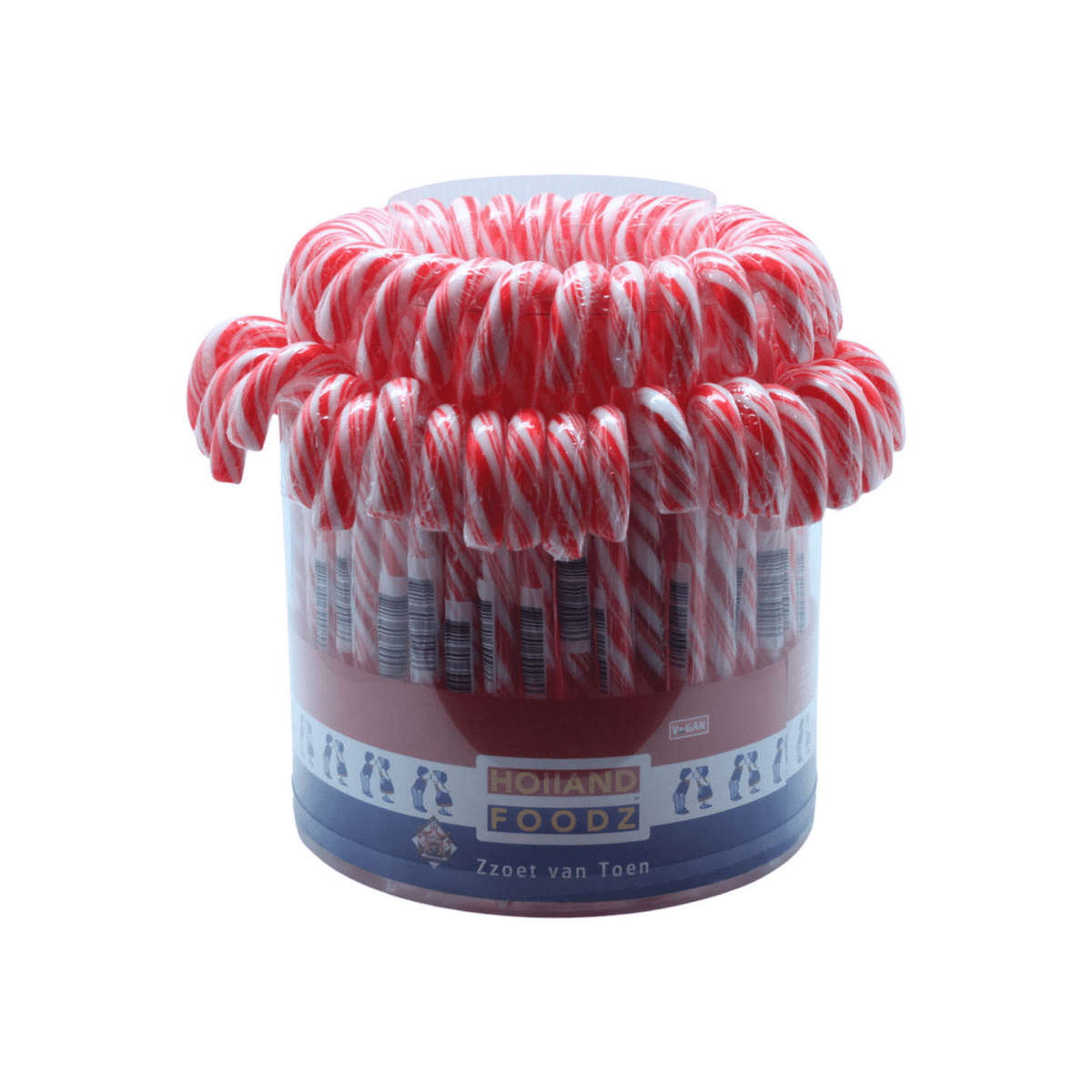 Holland foodz candy canes rood-wit (72x 12 gr)
