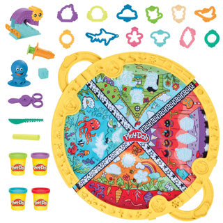 Hasbro play-doh opvouw en meeneem speelmat - boetseerklei - 4 play-doh potjes - eenvoudig op te bergen - knutselen voor kinderen