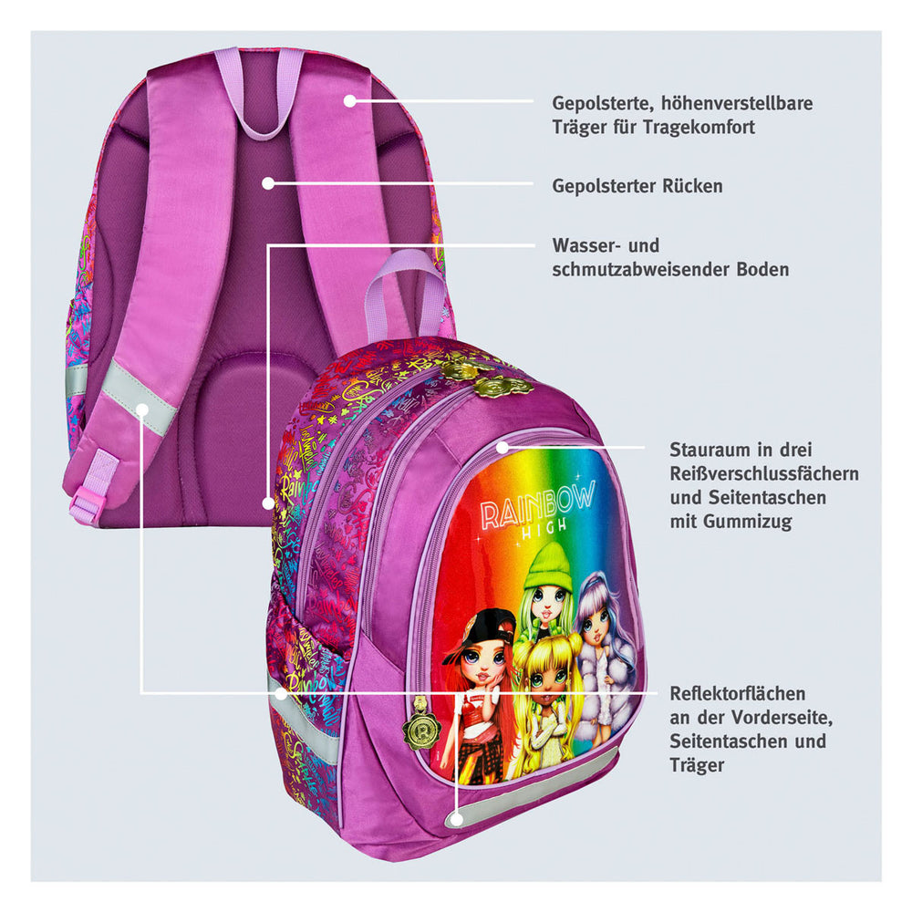 Undercover schoolrugzak regenboog hoog