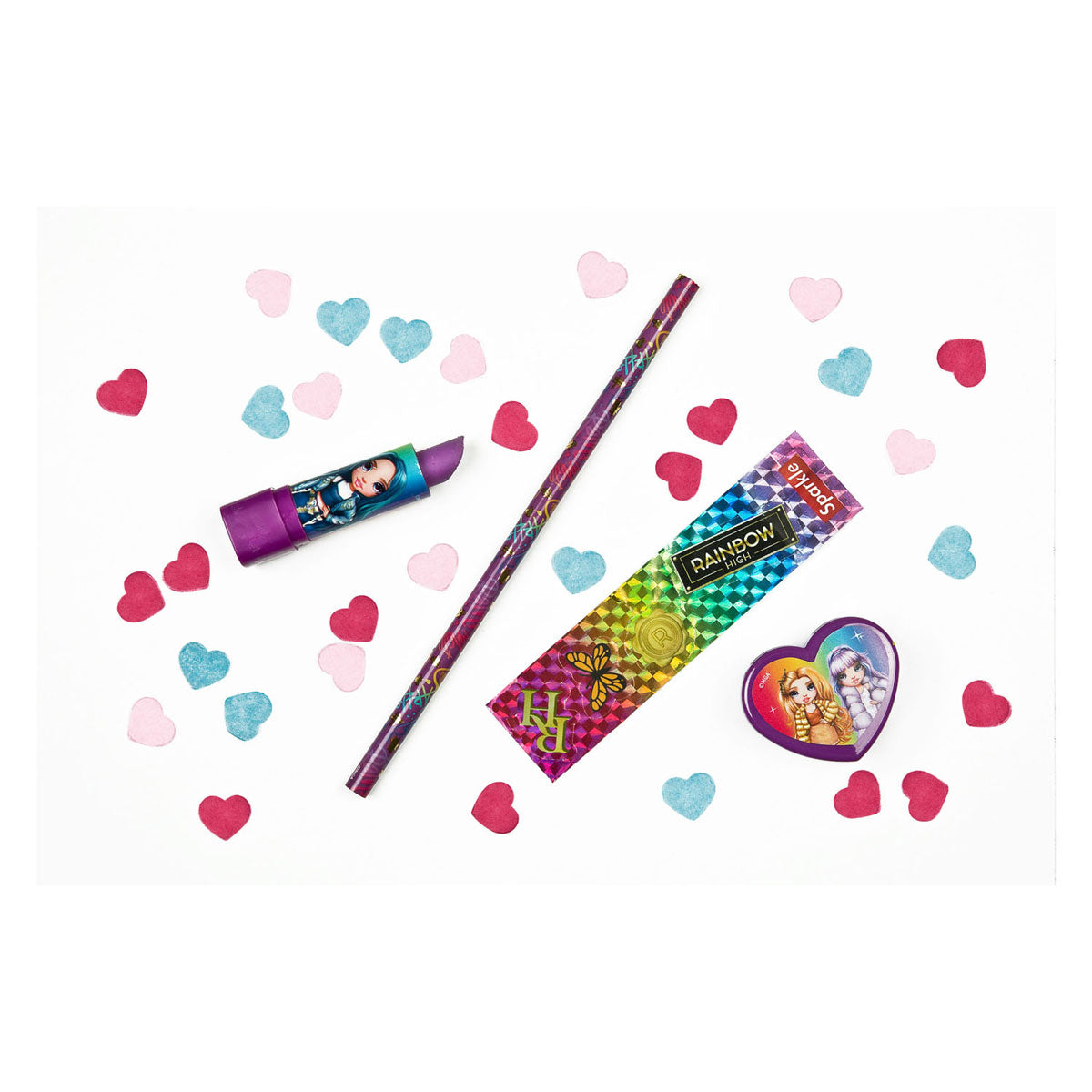 Undercover schrijfset regenboog hoog in beker