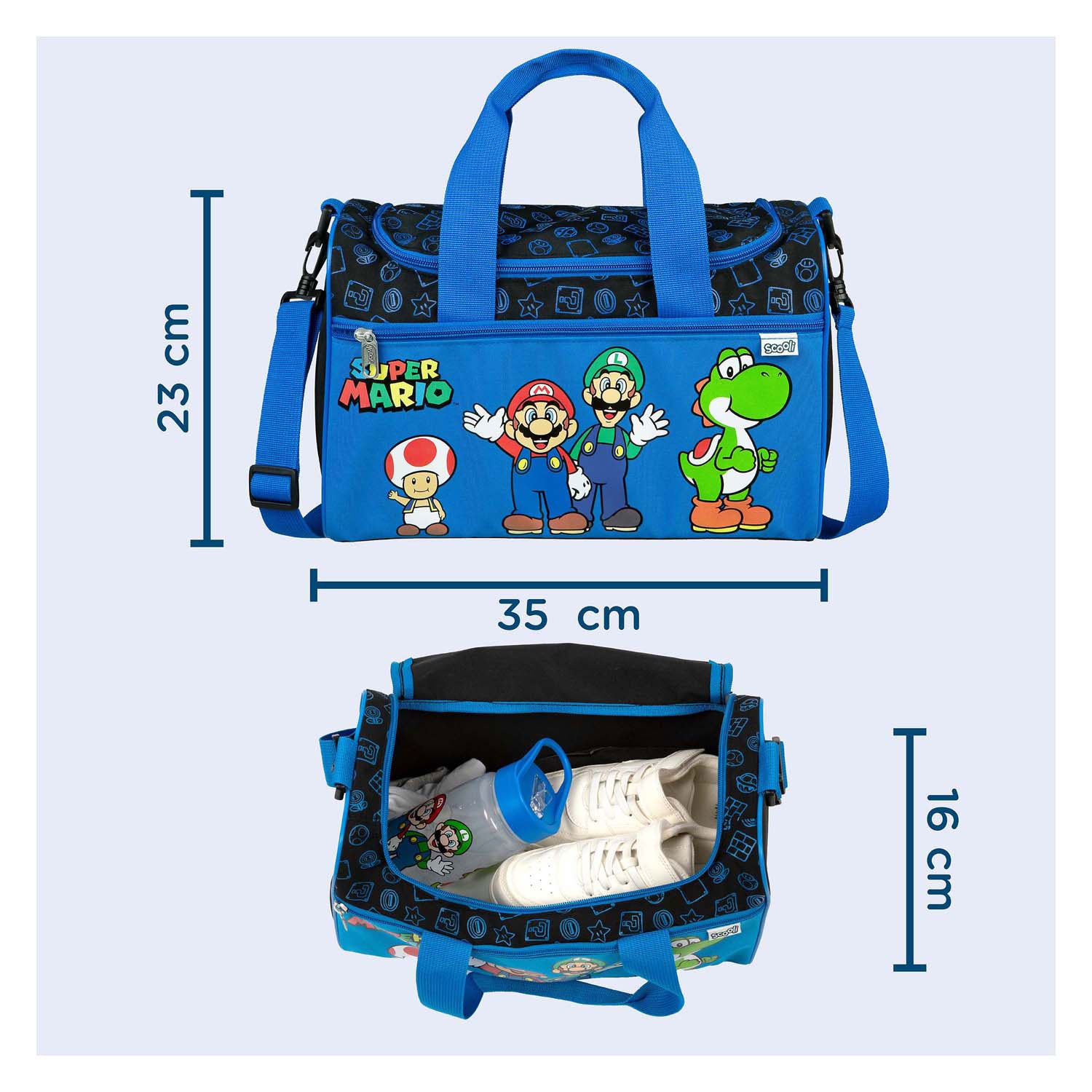 Undercover sporttas super mario blauw