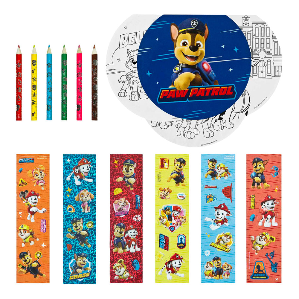Undercover paw patrol creatieve knutselset in draagkoffer voor kinderen.