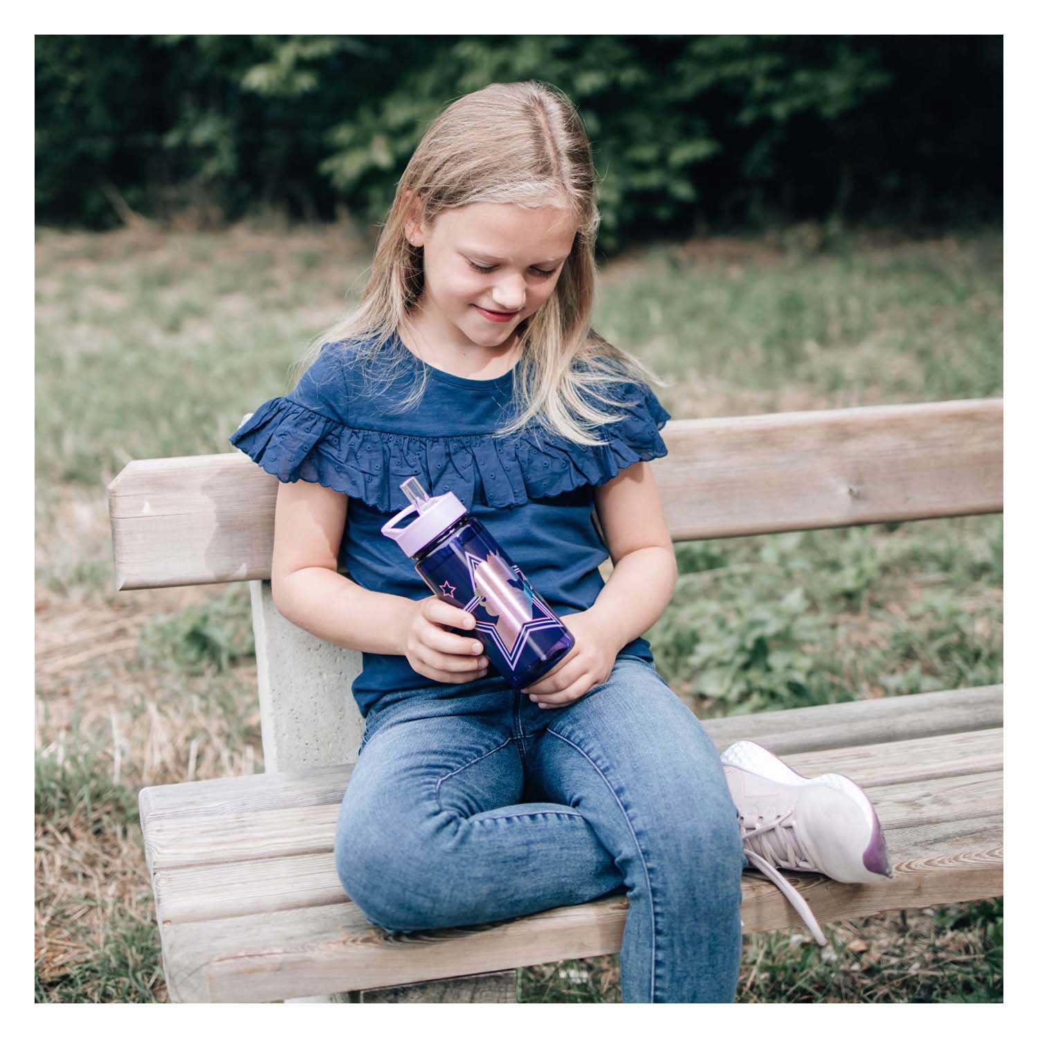 Undercover drinkfles eenhoorn 500ml met rietje en bpa-vrij kunststof.