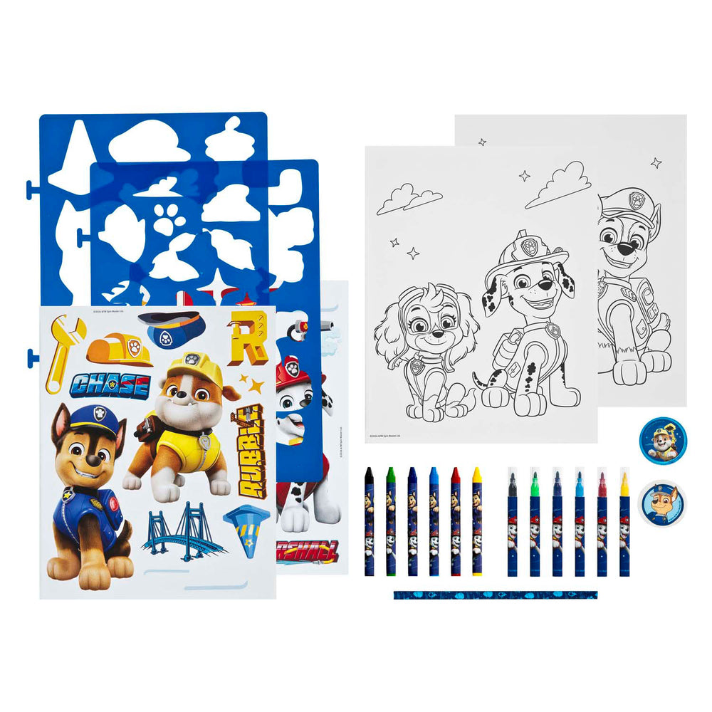 Undercover stencil en kleur set paw patrol - 49dlg.