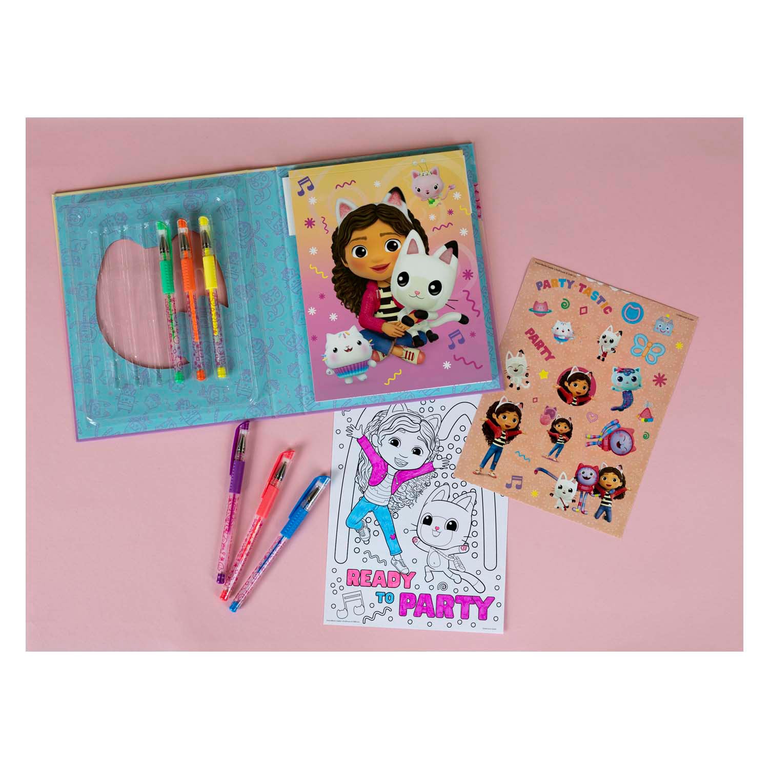 Undercover kleurset met gelpennen gabby's poppenhuis