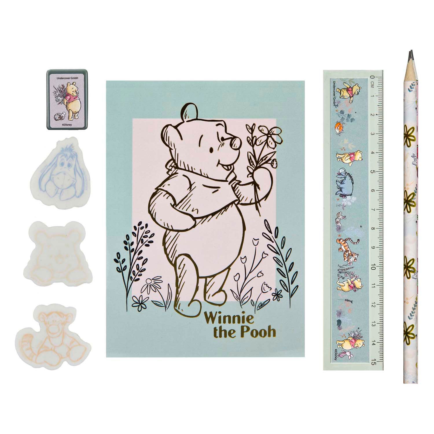Undercover notitieset in etui winnie de poeh - 7dlg.