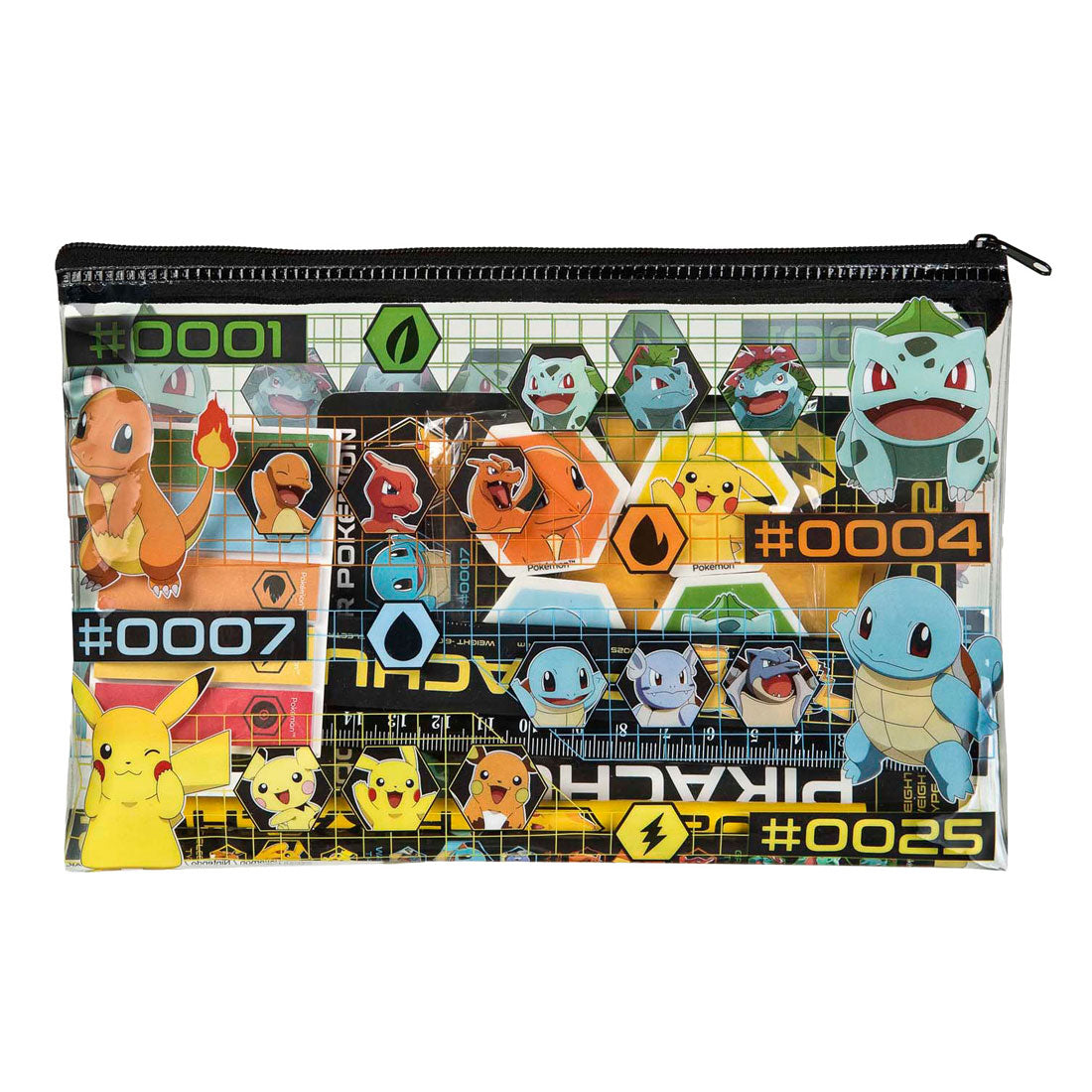 Merkloos sans marque pokemon - etui schrijfset - inclusief potloden en gum