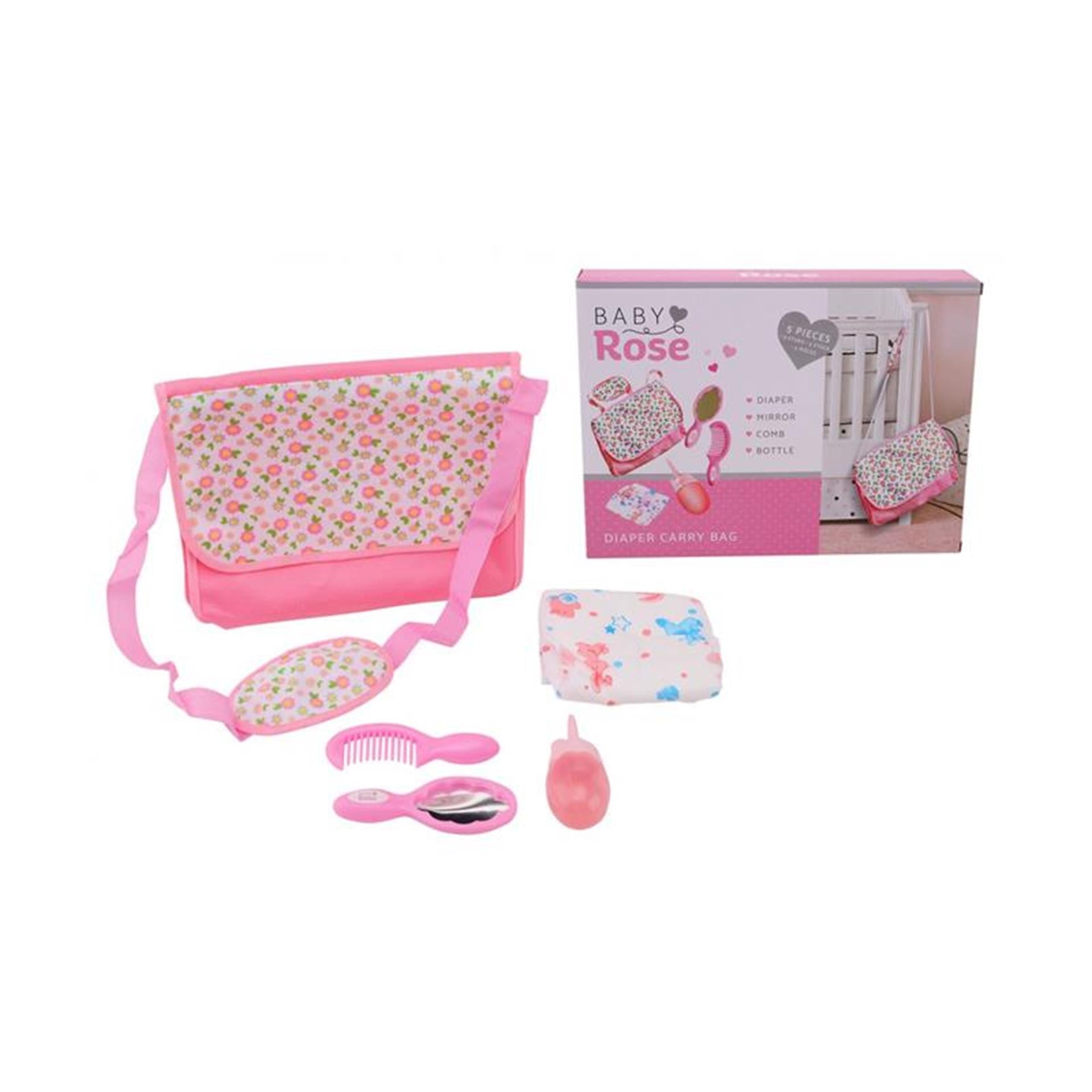 Johntoy baby rose luier draagtas met accessoires