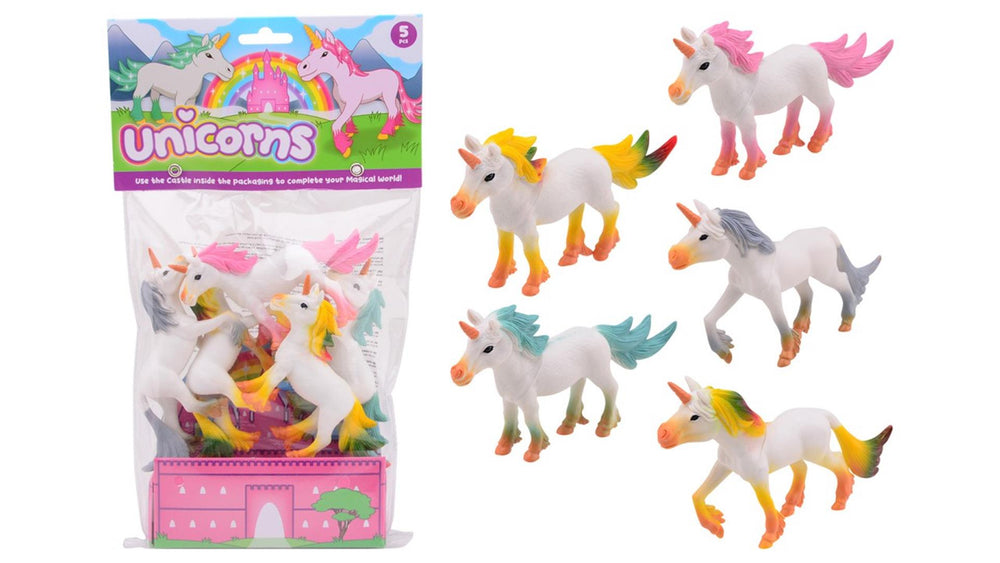 Johntoy john toy unicorns 5 stuks in zak 12x8cm