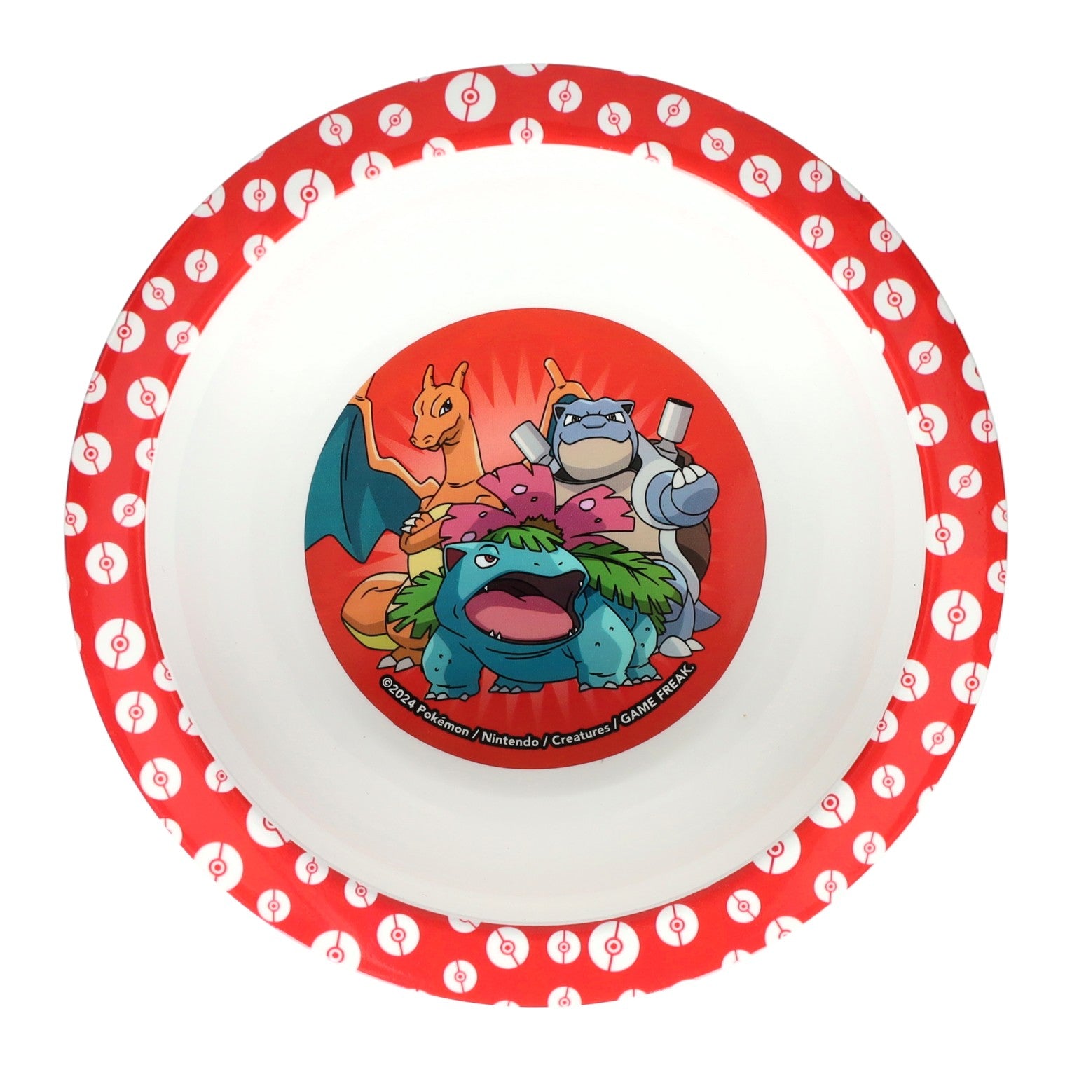 Pokémon thema kinder bordje - diep - d16 cm - kunststof - rood - kinderservies - kommetje