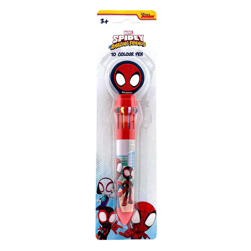 Speelgoedland spidey 10-kleurenpen met topper