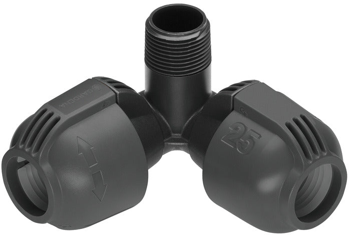 Gardena hoekstuk 25 mm x 3 4 buitendraad verbinding (zwart grijs, 2783-20)