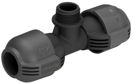 Gardena t-stuk 25 mm x 3 4 buitendraad verbinding (zwart grijs, 2787-20)
