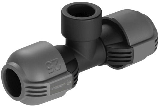 Gardena t-stuk 25 mm x 3 4 binnendraad verbinding (zwart grijs, 2790-20)