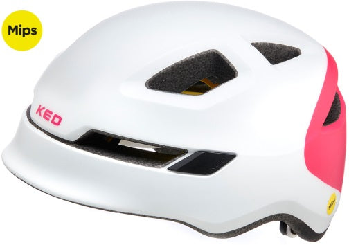 Casque de vélo KED Pop Mips - moyen (52-56 cm) - blanc magenta