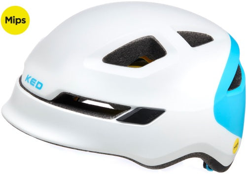 Fietshelm KED Pop Mips - medium (52-56 cm) - wit blauw