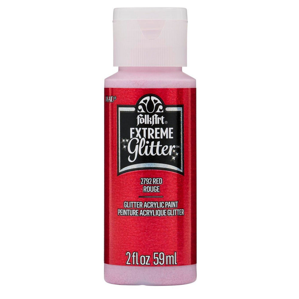 Folkart • extreme glitter acrylic paint red 59ml