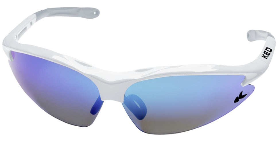 Lunettes de cyclisme KED Jackal - blanc (multi-bleu-miroir)