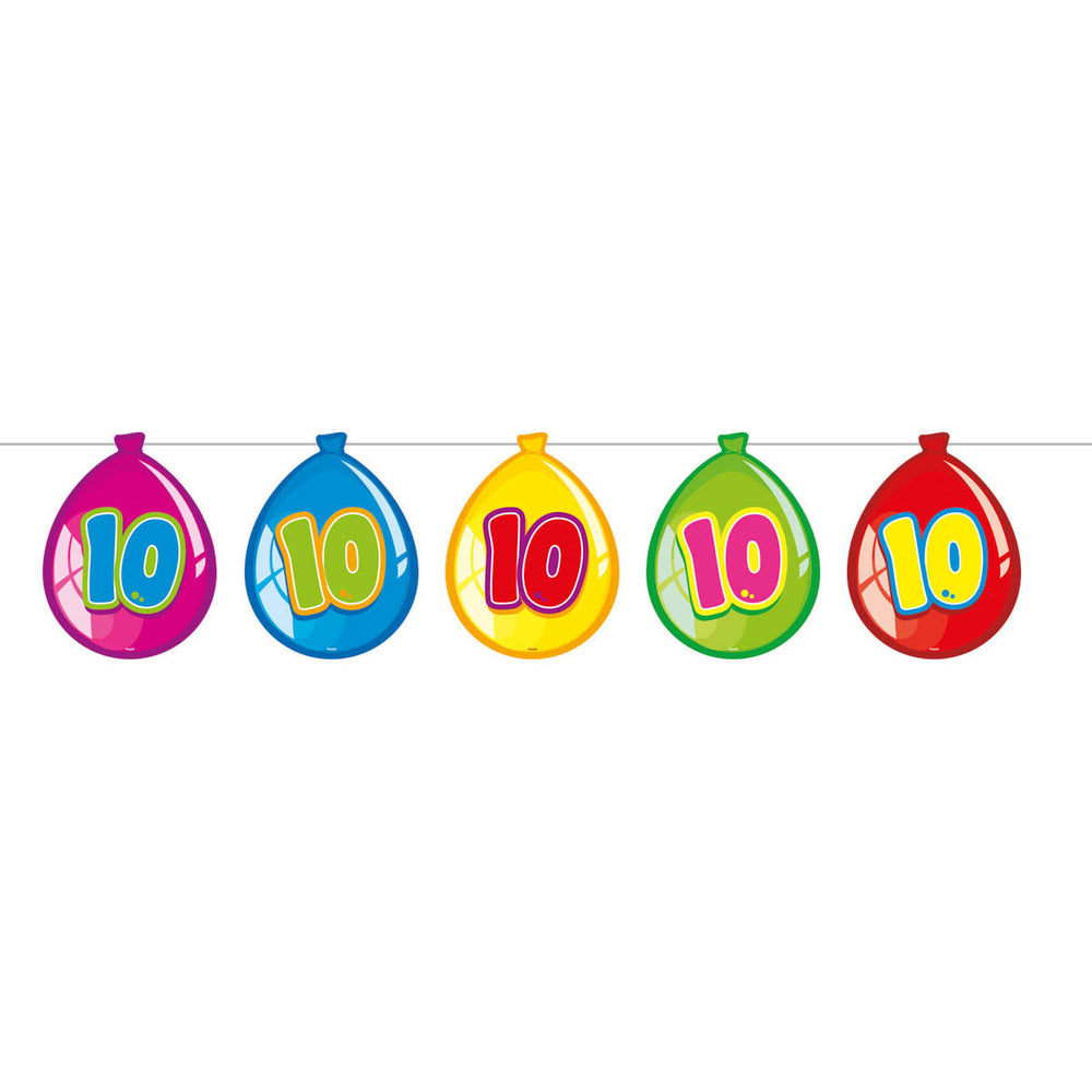 Folat bv vlaggenlijn ballonnen 10 jaar, 10mtr.
