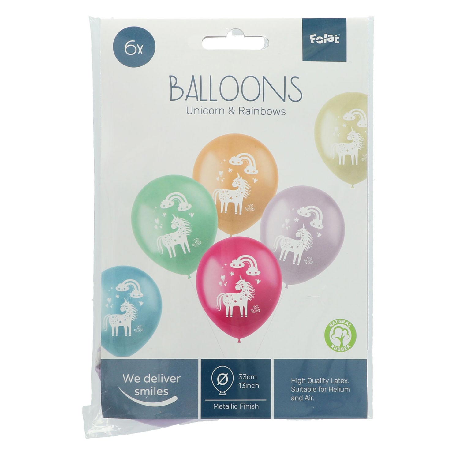 Latex Ballonnen Eenhoorns Regenbogen, 6st.