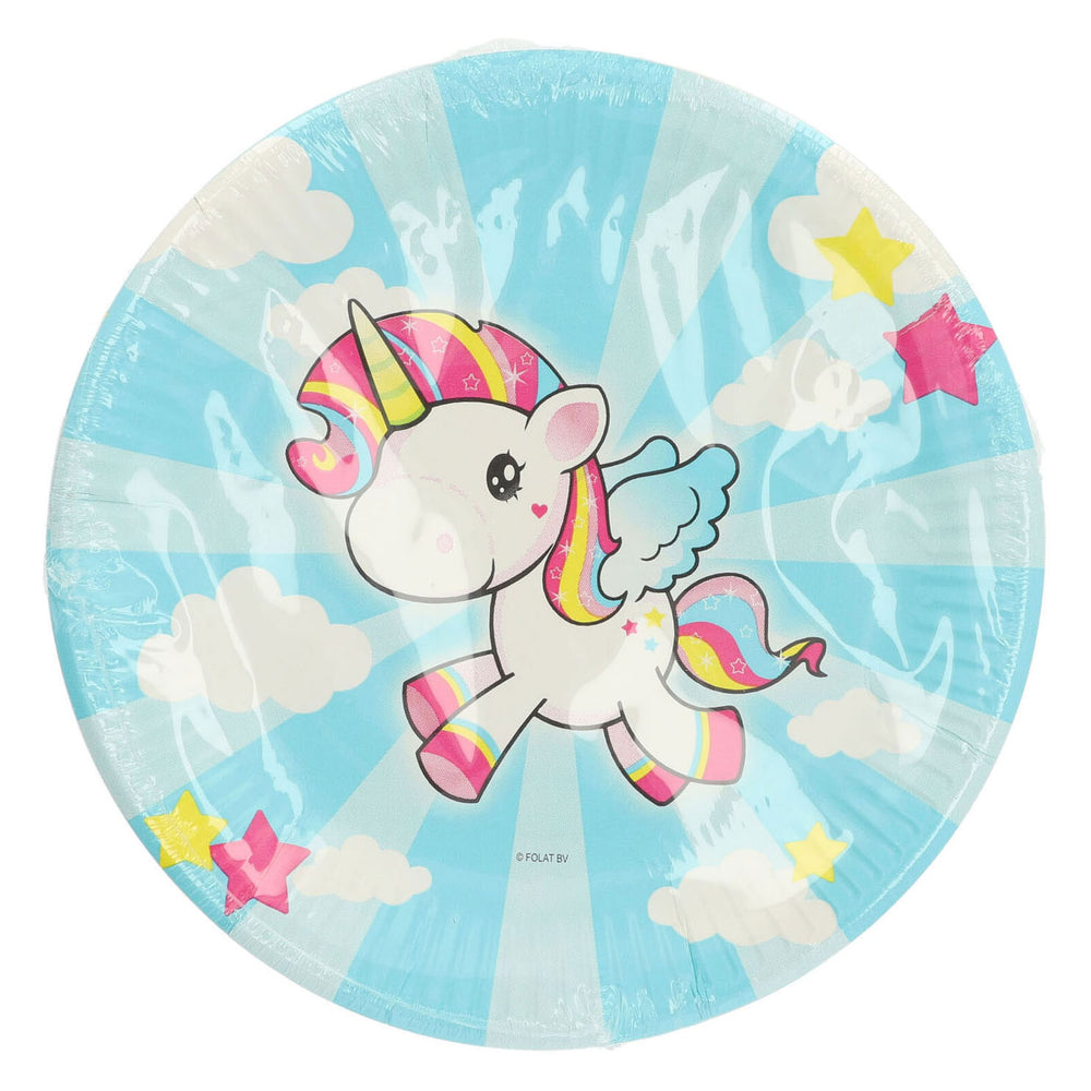 Folat Unicorn Plates, 8-count.