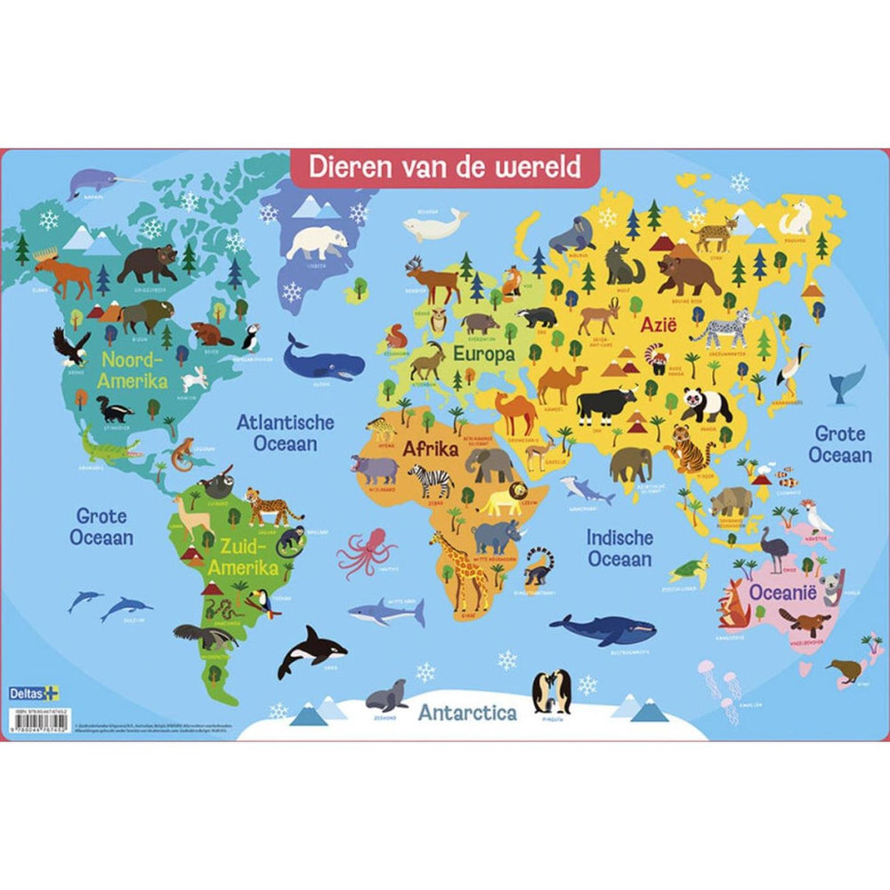 Deltas educatieve onderlegger - dieren van de wereld 47,5x32cm