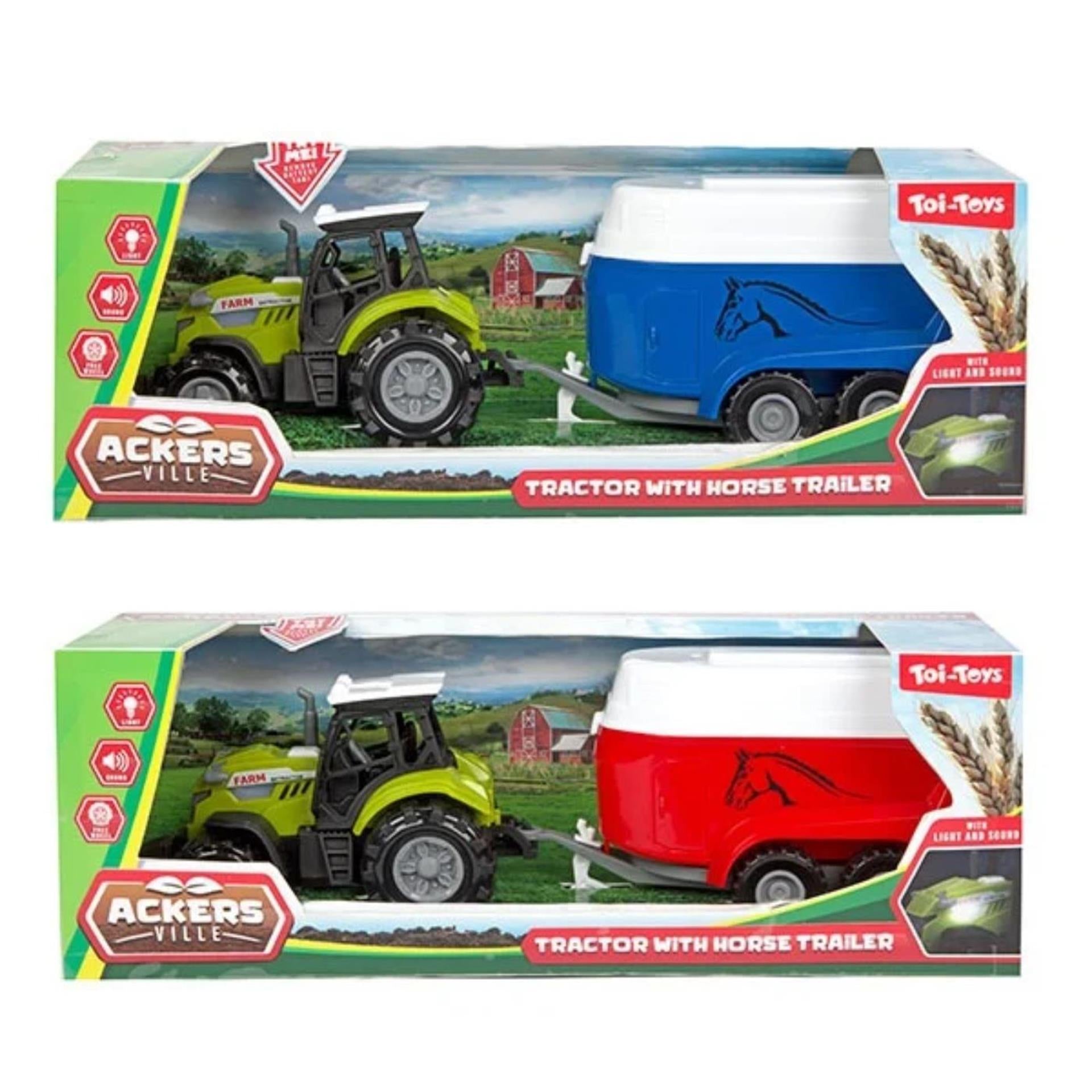 Toi-toys ackers ville tractor en aanhanger met licht en geluid, 10cm
